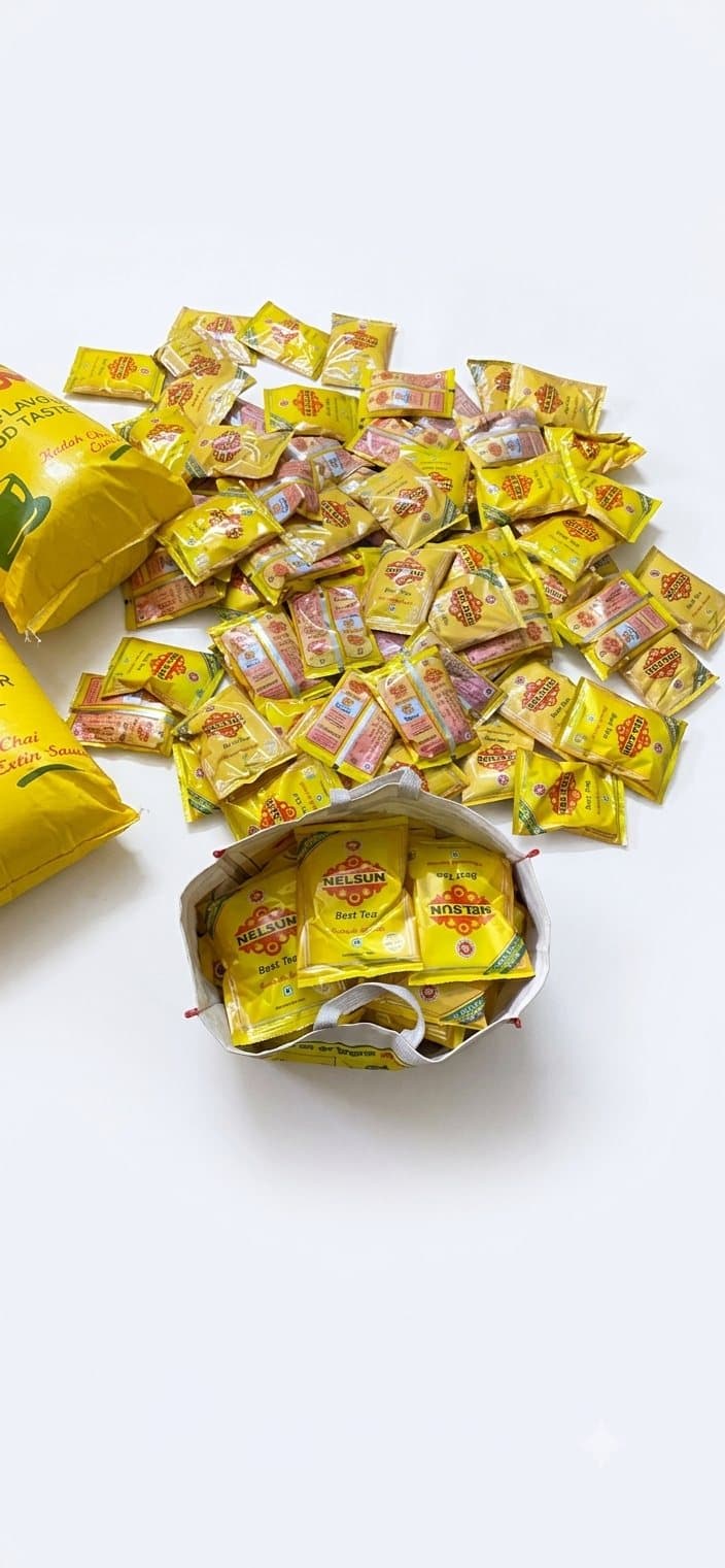 Nelsun brand-printed retail tea pouches